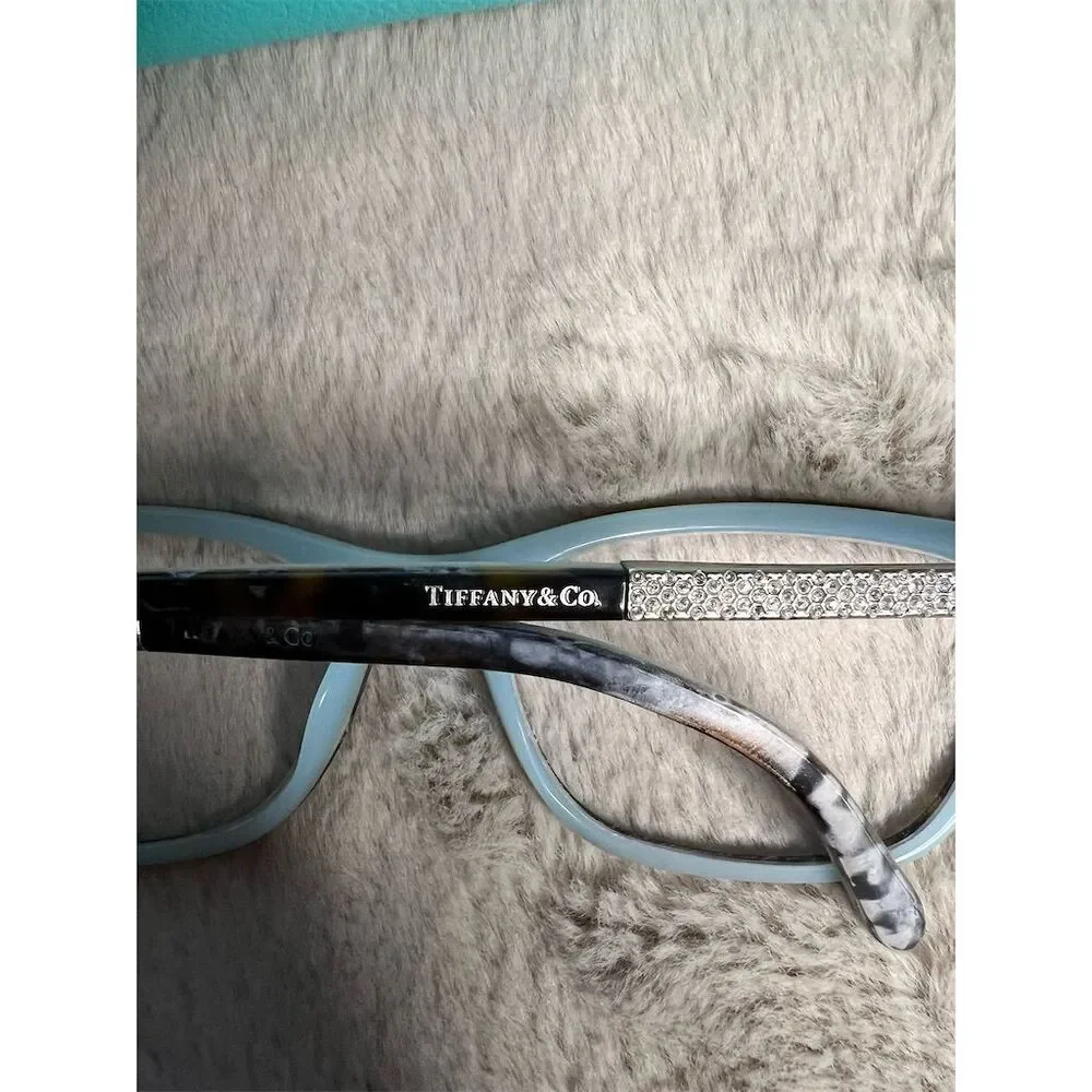 Tiffany & Co Women's Eyeglasses Case Black w/ Blue Accents Full Rim